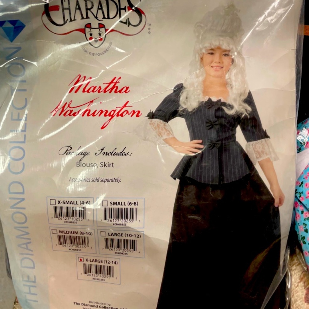 Kids size 12/14 Martha Washington costume